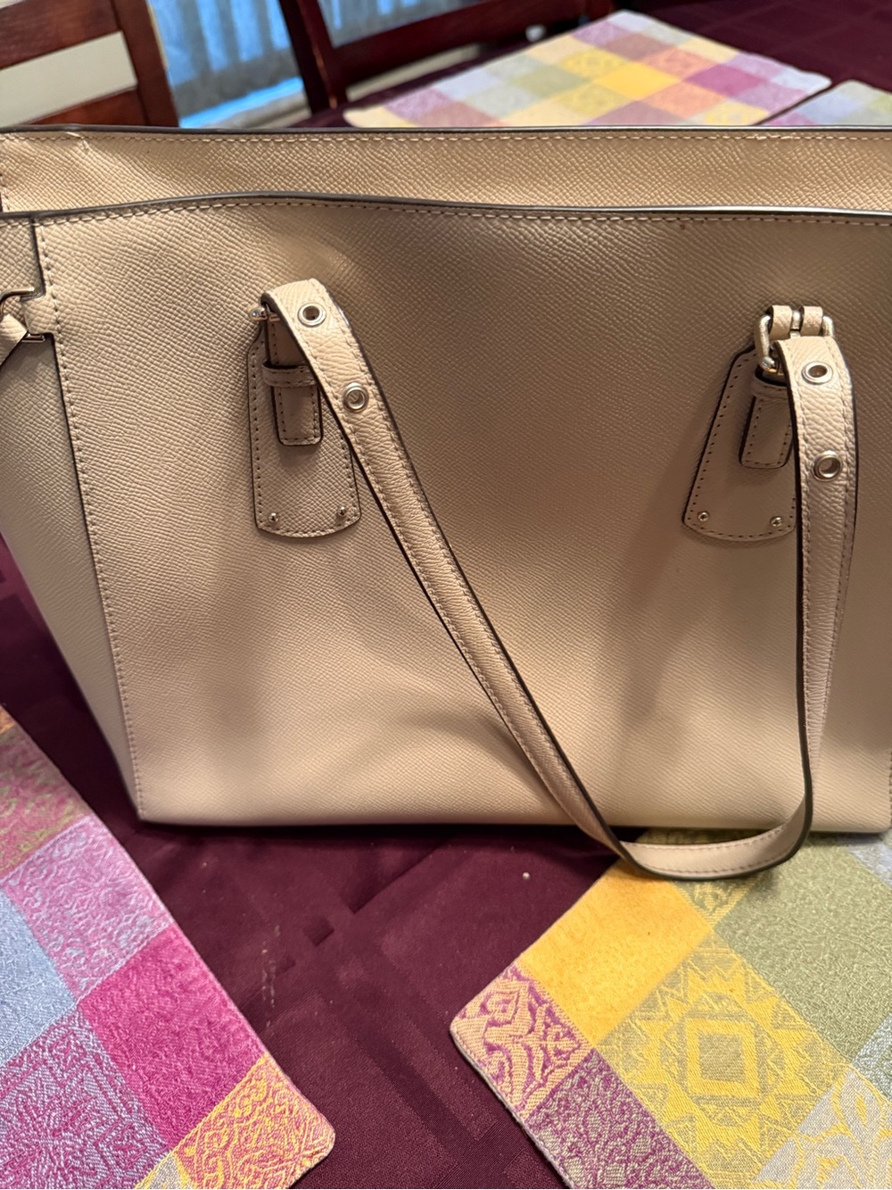 Michael Kors Light Beige Saffiano Leather Shoulder Bag - Picture 2 of 5